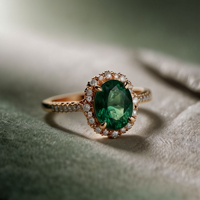 Кольцо с изумрудом